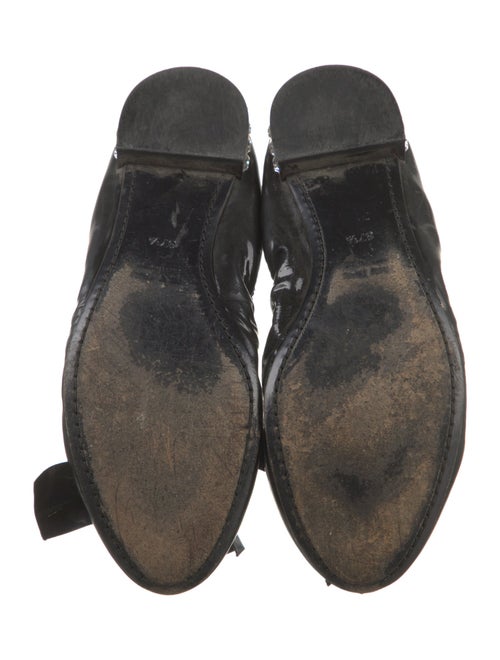 Miu Miu Patent Leather Bow Accents Ballet Flats
