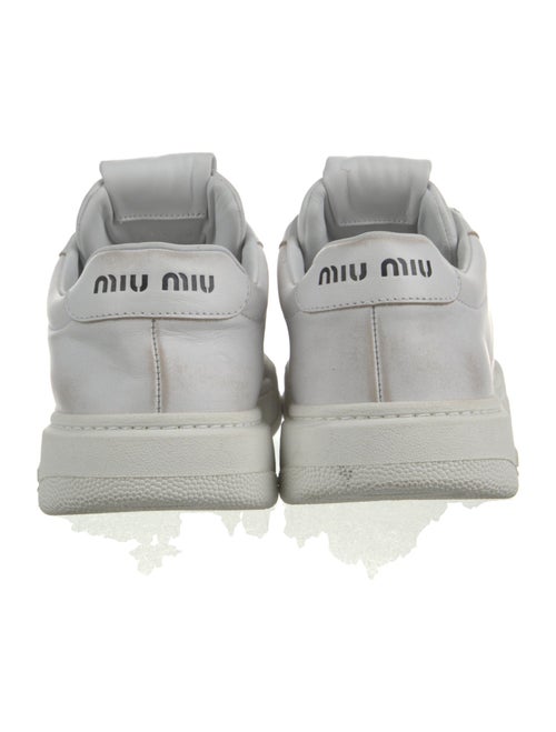 Miu Miu Leather Lasercut Accents Sneakers