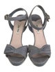 Miu Miu Leather Bow Accents Sandals