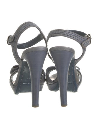 Miu Miu Leather Bow Accents Sandals