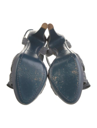 Miu Miu Leather Bow Accents Sandals