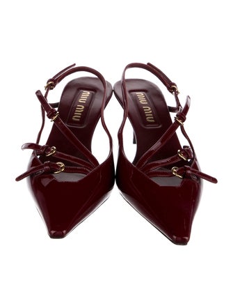 Miu Miu Patent Leather Slingback Pumps