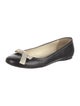 Miu Miu Leather Bow Accents Ballet Flats