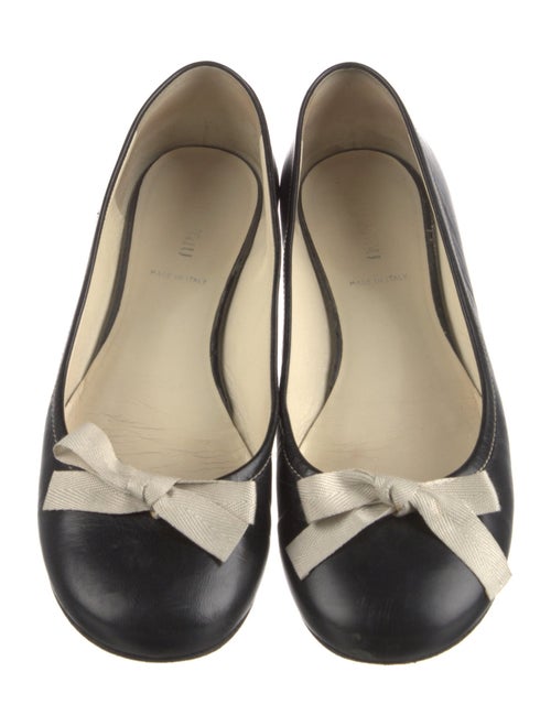Miu Miu Leather Bow Accents Ballet Flats