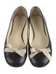 Miu Miu Leather Bow Accents Ballet Flats