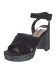 Miu Miu Suede Glitter Accents Sandals