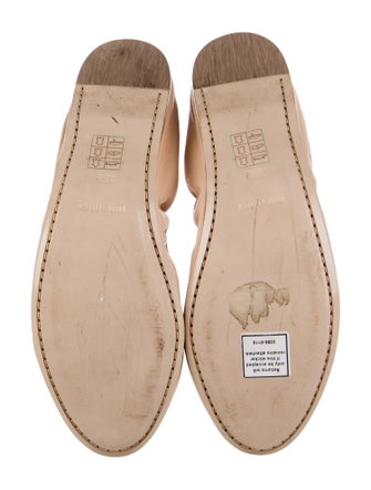 Miu Miu Leather Bow Accents Ballet Flats