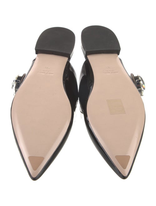 Miu Miu Patent Leather Crystal Embellishments Mules