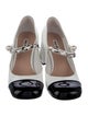Miu Miu Faux Pearl Accents Patent Leather Pumps