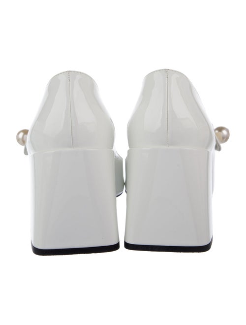 Miu Miu Faux Pearl Accents Patent Leather Pumps