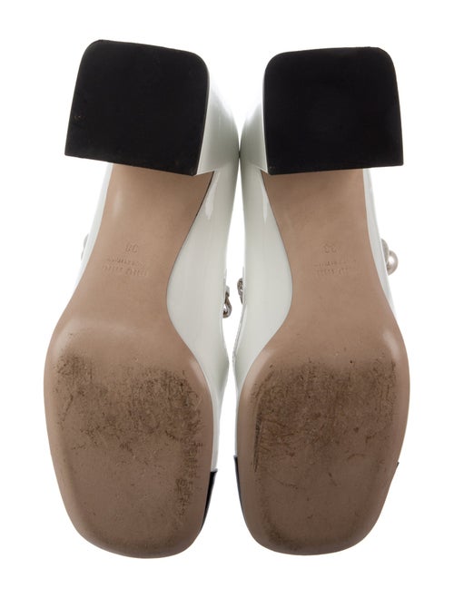 Miu Miu Faux Pearl Accents Patent Leather Pumps
