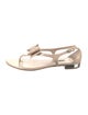Miu Miu Patent Leather Bow Accents Slingback Sandals