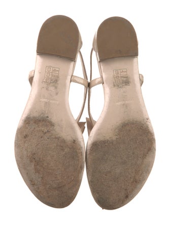 Miu Miu Patent Leather Bow Accents Slingback Sandals