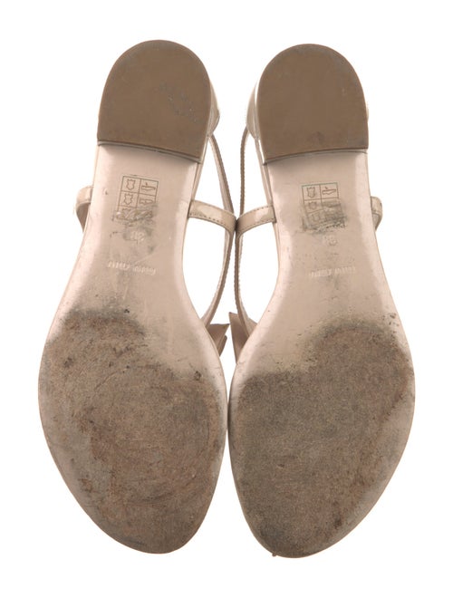 Miu Miu Patent Leather Bow Accents Slingback Sandals