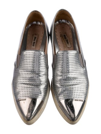 Miu Miu Leather Animal Print Loafers