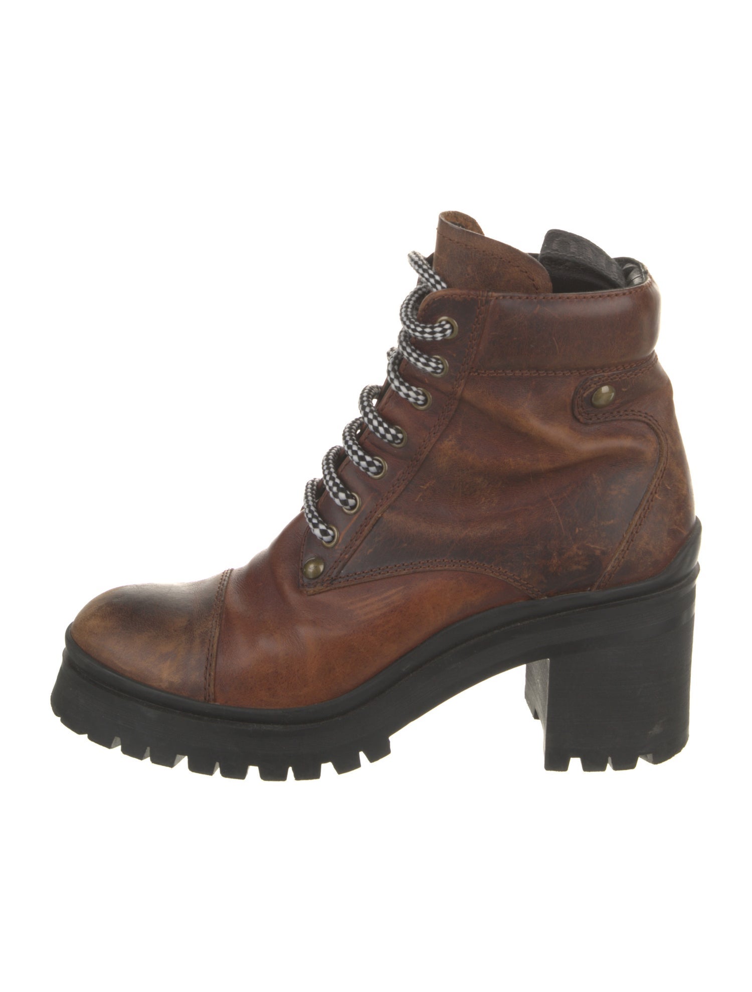 Miu Miu Leather Combat Boots