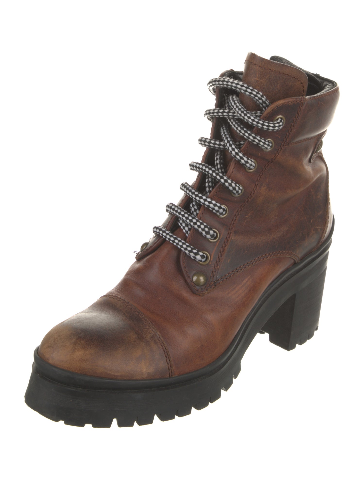 Miu Miu Leather Combat Boots