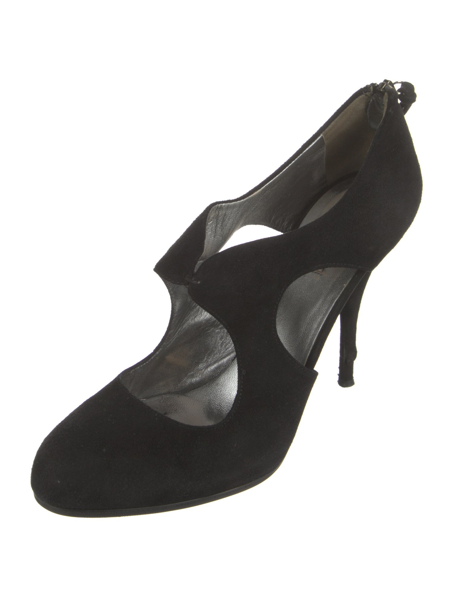 Miu Miu Suede Cutout Accent Pumps