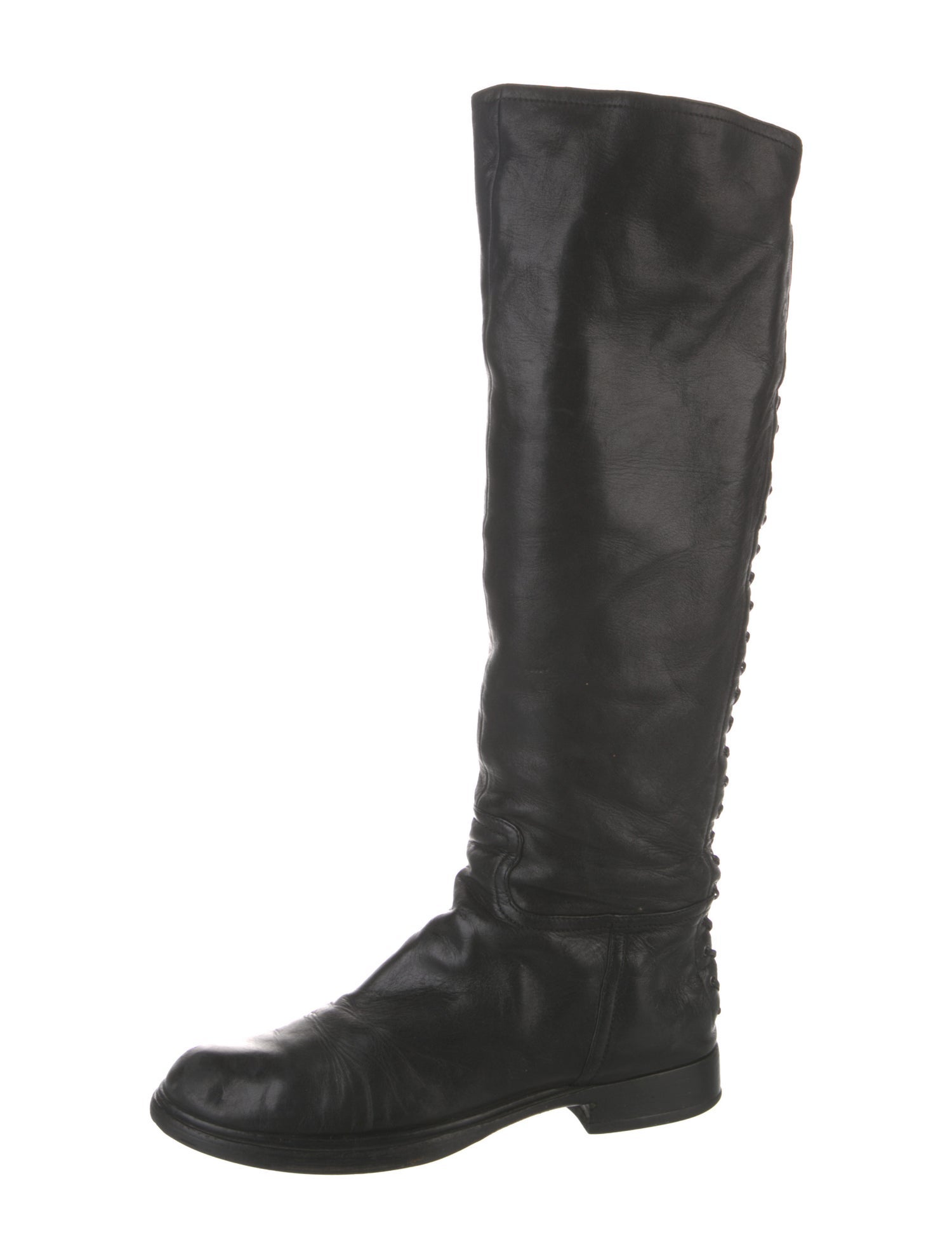 Miu Miu Leather Riding Boots