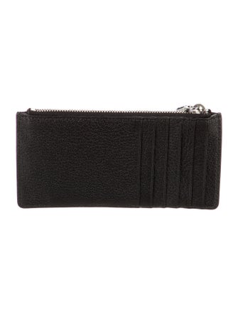 Miu Miu Faux Pearl Accents Leather Wallet