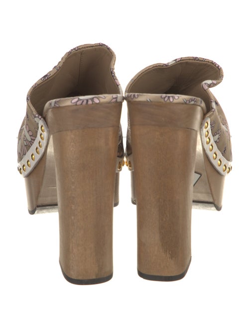 Miu Miu Satin Floral Print Mules