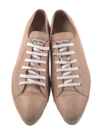 Miu Miu Leather Espadrille Sneakers