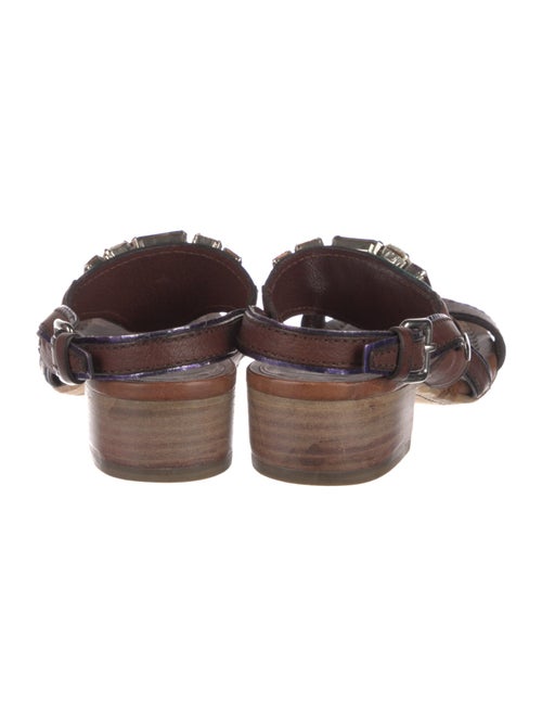 Miu Miu Leather Crystal Embellishments Slides