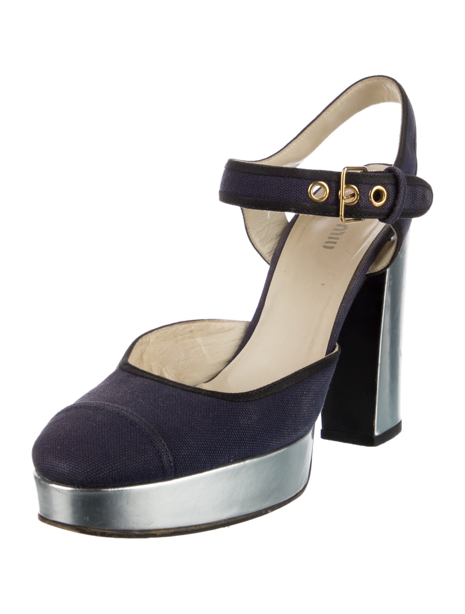 Miu Miu Canvas Slingback Pumps