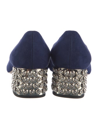 Miu Miu Suede Crystal Embellishments Pumps