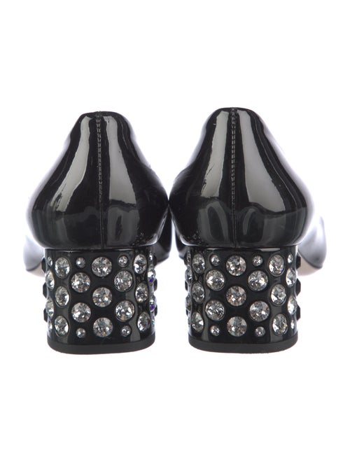 Miu Miu Patent Leather Crystal Embellishments Pumps