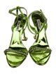 Miu Miu Patent Leather Crystal Embellishments Sandals