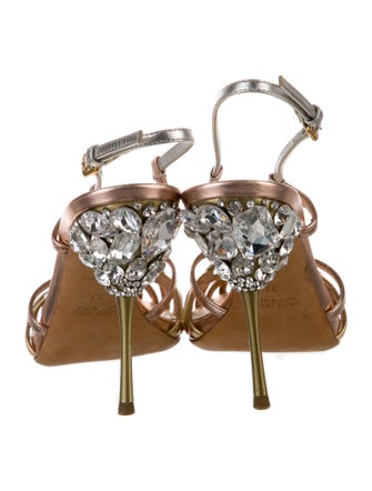 Miu Miu Leather Animal Print T-Strap Pumps