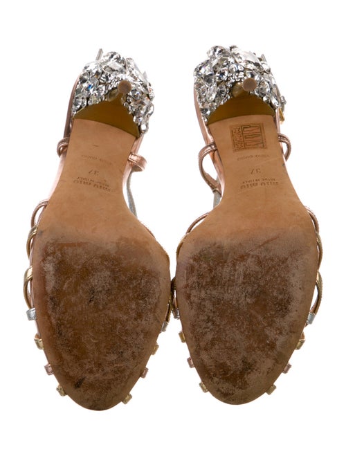 Miu Miu Leather Animal Print T-Strap Pumps