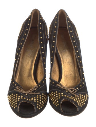 Miu Miu Suede Studded Accents Pumps