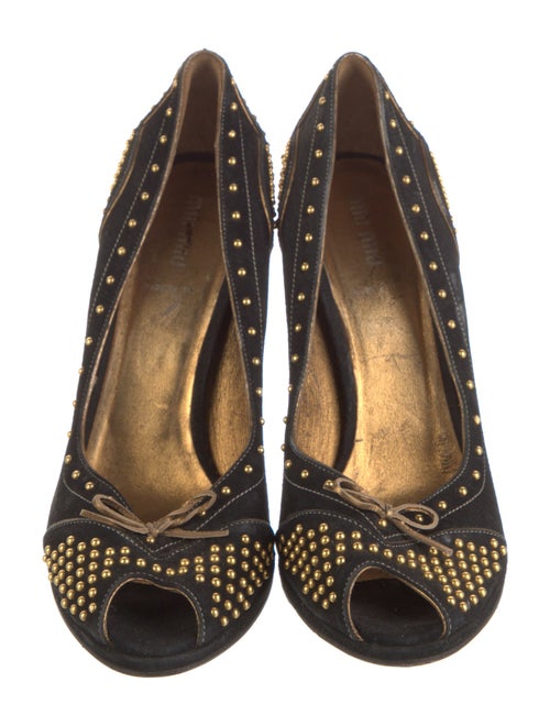 Miu Miu Suede Studded Accents Pumps