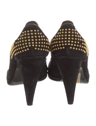 Miu Miu Suede Studded Accents Pumps