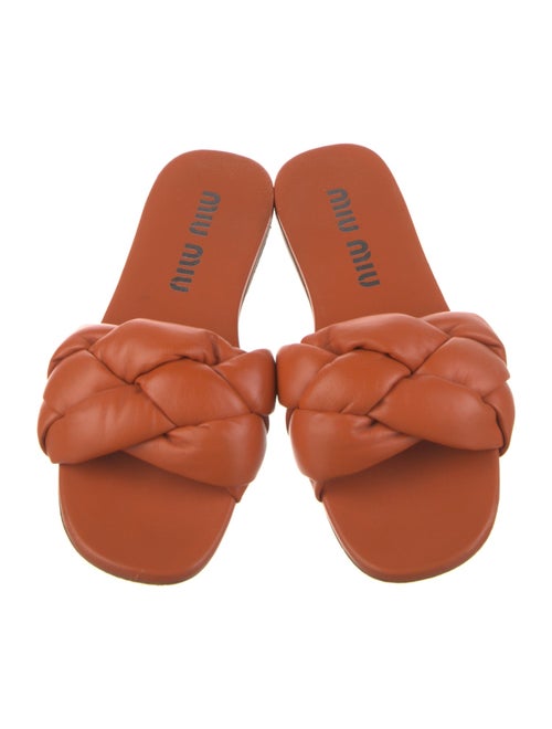 Miu Miu Leather Braided Accents Flats