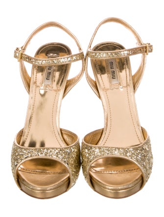 Miu Miu Glitter Glitter Accents Sandals