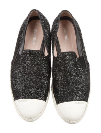 Miu Miu Glitter Glitter Accents Loafers