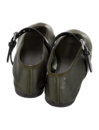 Miu Miu Embroidered Accent Mary Jane Flats