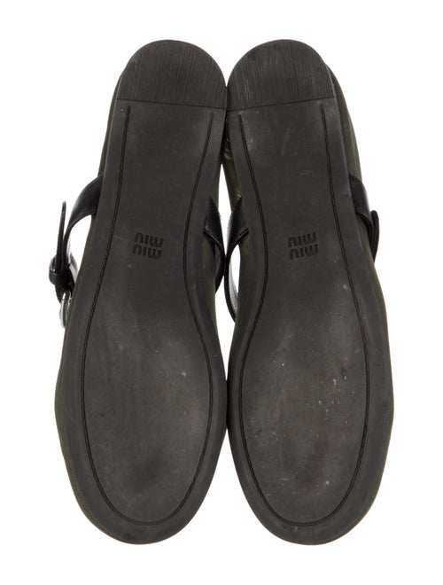 Miu Miu Embroidered Accent Mary Jane Flats