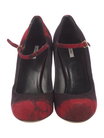 Miu Miu Suede Tie-Dye Print Pumps