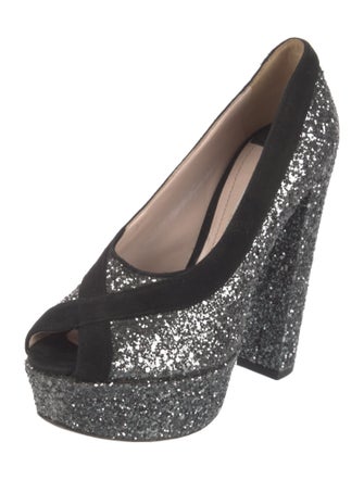 Miu Miu Glitter Glitter Accents Pumps