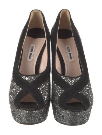 Miu Miu Glitter Glitter Accents Pumps