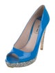 Miu Miu Patent Leather Glitter Accents Pumps
