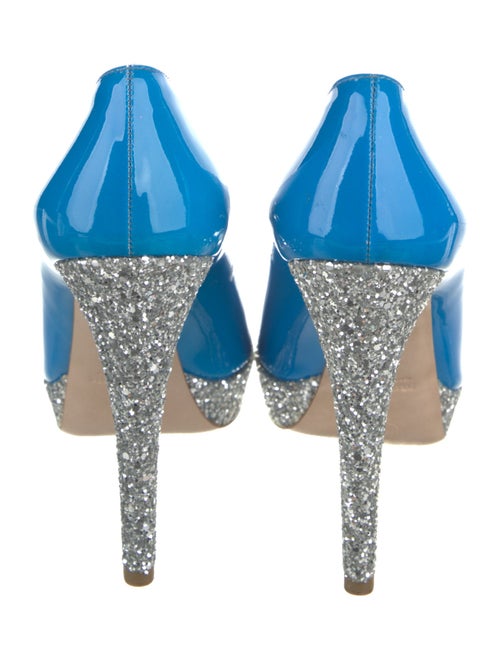 Miu Miu Patent Leather Glitter Accents Pumps