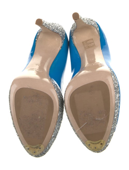 Miu Miu Patent Leather Glitter Accents Pumps