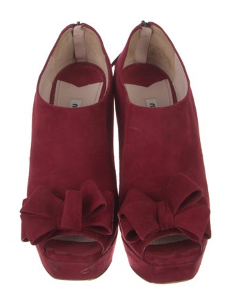Miu Miu Suede Bow Accents Pumps