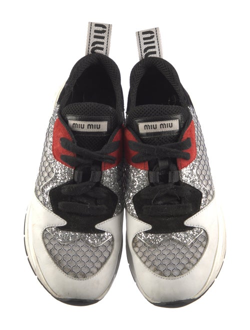 Miu Miu Suede Colorblock Pattern Athletic Sneakers