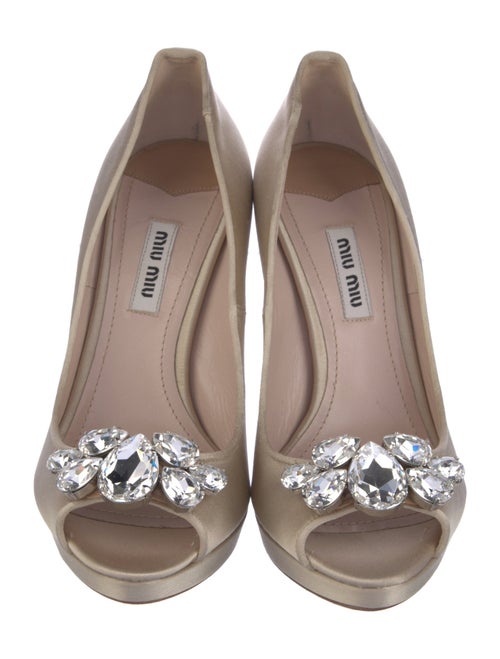 Miu Miu Satin Colorblock Pattern Pumps
